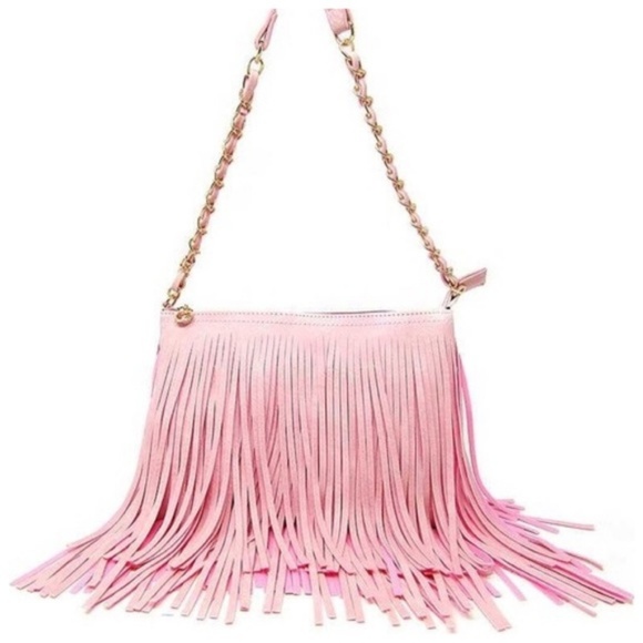 Handbags - 🦋LAST🦋ONE Pink Tassel Fringe Boho Crossbody Bag